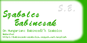 szabolcs babincsak business card